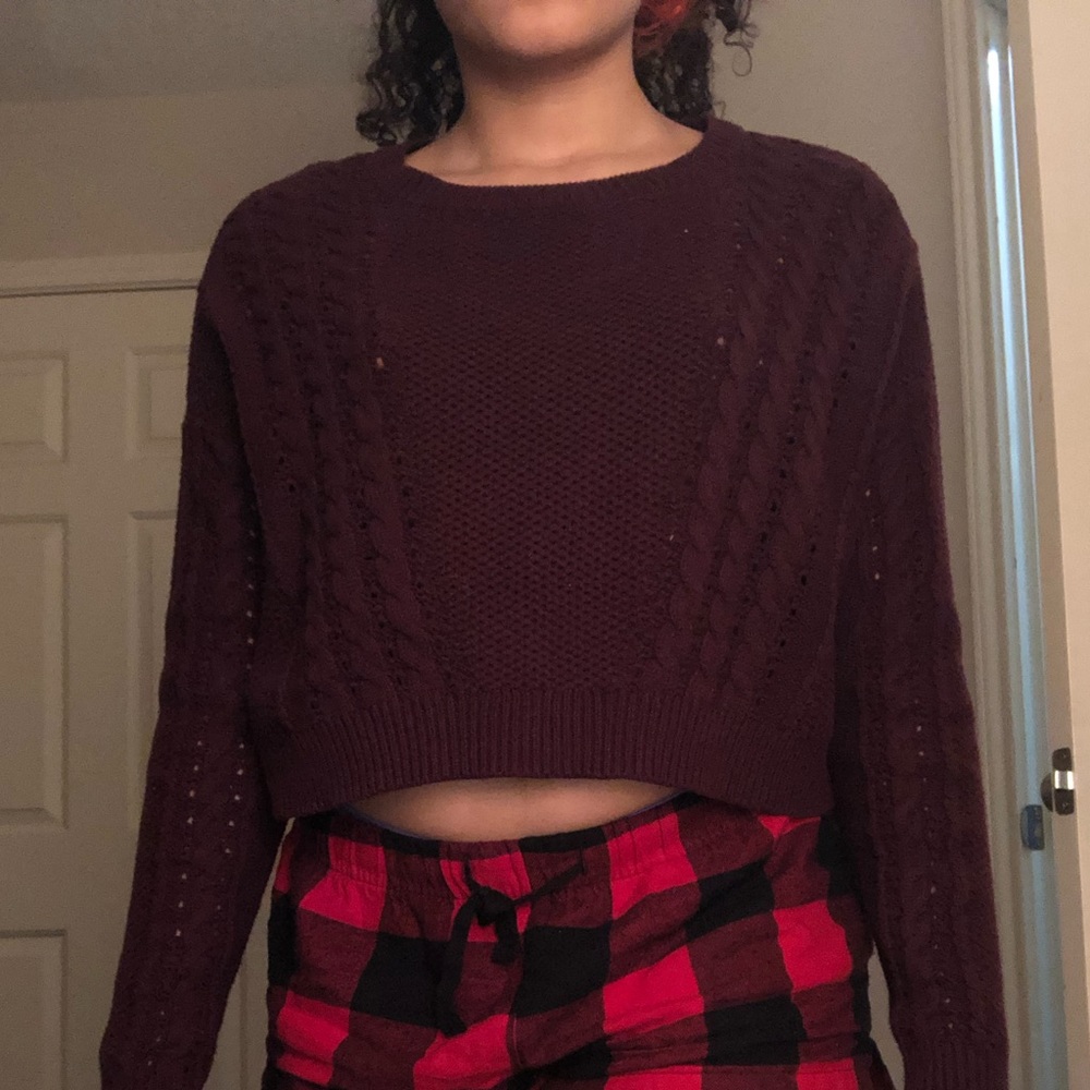 Maroon cropped sweater